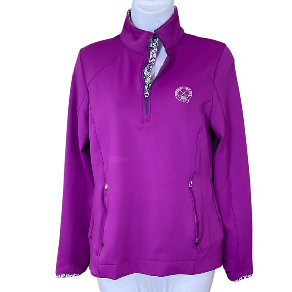 Zero Restriction Sofia Z500 Pullover Jacket Magenta Overbrook Golf Club Embr S - Picture 1 of 13